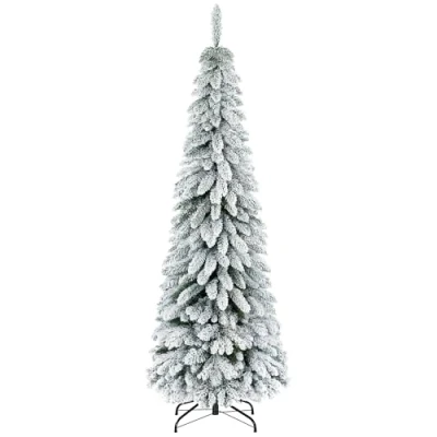 Imagen de HOMCOM Árbol de Navidad Artificial 180 cm Nevado con 523 Ramas Soporte Acero Plegable Decoración para Hogar Fiestas Verde