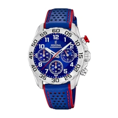 Imagen de Festina Reloj Infantil F20458/2 Junior Collection Caja de Acero Inoxidable 316l Plateado Correa Cuero Azul