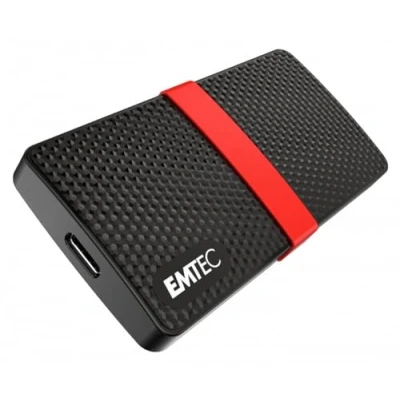 Imagen de EMTEC Portable X200 1 TB USB Tipo C 3.2 Gen (3.1 1) 450 MB/s Color Negro y Rojo.