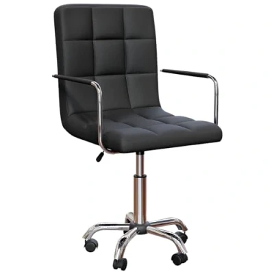 Imagen de Vida Designs Silla de Escritorio, Cuero Metal Piel sintética Espuma, Negro, H (84 96) x W 42 D 40 cm Approx