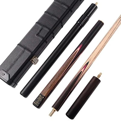 Imagen de CUESOUL Clásico Hecho a Mano de 57 Pulgadas Rosewood 3/4 Pieza Snooker Cue con Caja Negro y Aluminio Telescopio Extensión (CSSC012)