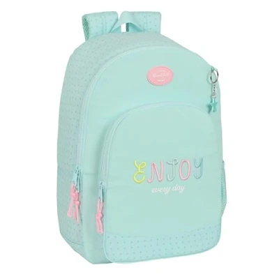 Imagen de Blackfit8 ENJOY Mochila Escolar, Adaptable a Carro, Ideal para Niños de Diferentes Edades, Cómoda y Versátil, Calidad Resistencia, Color Verde Menta Pastel