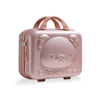 Imagen de Balakaka Neceser Maleta con Cremallera Portátil 10 L, Impermeable Viaje Cerradura de Combinación, Rígido Mujer Niña Mango, Oro Rosa