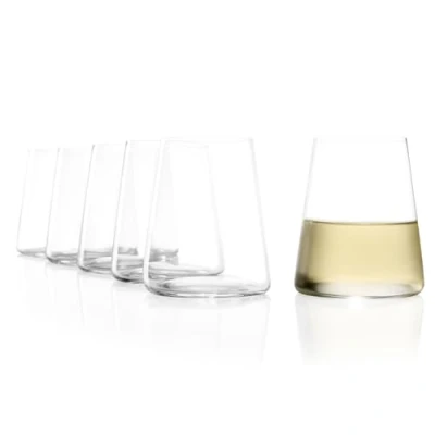 Imagen de Stölzle Lausitz Power Vasos de vino pequeños 380 ml, 6 unidades, apto para lavavajillas, cristal sin plomo, elegante y resistente a la rotura