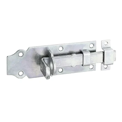 Imagen de Alberts 116767 Cerrojo porta candados, Recto, con maneta plana y cerradero fijado, Galvanizado, pasivado capa gruesa, Pletina 120 x 44 mm