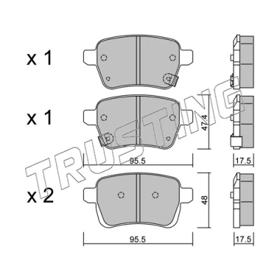 Imagen de TRUSTING 1036.0 Juego de pastillas freno con avisador acústico desgaste FIAT: Tipo Familiar, Berlina, Hatchback