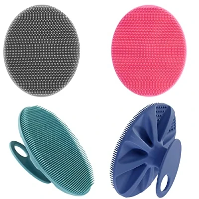 Imagen de Cepillo de limpieza corporal silicona suave grado alimenticio, exfoliante y masaje para todo tipo piel (paquete 4)