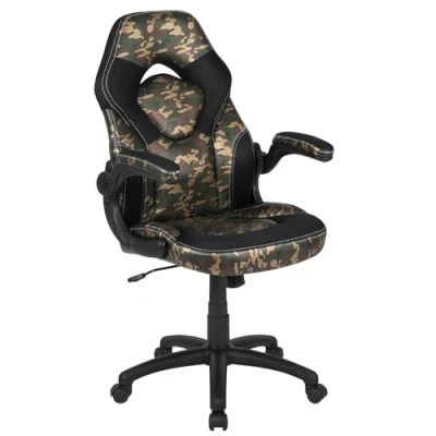 Imagen de Flash Furniture Silla de Carreras, plástico Poliuretano Espuma Malla Madera técnica, Camuflaje, X10