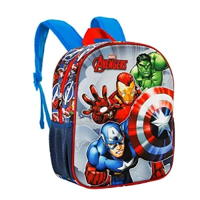 Imagen de Marvel Los Vengadores Defy Mochila 3D Pequeña, Azul, 26 x 31 cm, Capacidad 8.5 L