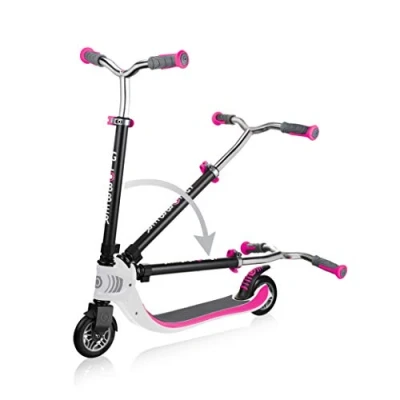 Imagen de Globber FLOW FOLDABLE 125 Patinete plegable de 2 ruedas para niños mayores 6 años y adolescentes , Blanco Rosa