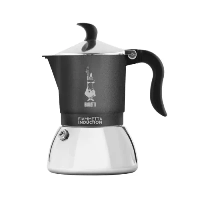 Imagen de Bialetti Fiammetta Cafetera de inducción, 4 tazas (150 ml), Apta para todos los fuegos, Diseño elegante, Gris