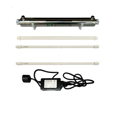 Imagen de Realgoal 25W UV agua desinfeccion sistema de acero inoxidable 304 esterilizador, 6GPM ultra violeta filtro agua, LED &amp; sonido lastre alarmante, anadir extra 1 pieza lampara