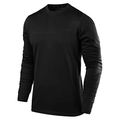 Imagen de TCA Camisetas Manga Larga Hombre Camiseta Running con Cuello Redondo Corte Semi Ajustado Negro, S