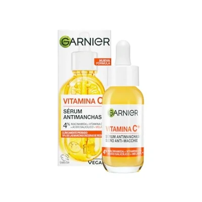Imagen de Garnier Sérum Antimanchas con 3,5% Vitamina C, Niacinamida y Ácido Salicílico. En 6 días reduce las manchas. Eficacia aprobada por laboratorios. Vegano, aprobado Cruelty Free International