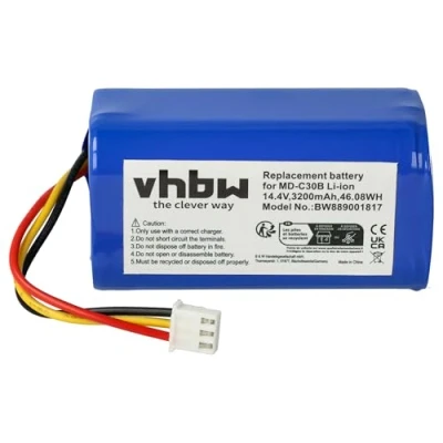 Imagen de vhbw 1x batería Compatible con Proscenic Neo 820P, 830P Robot Limpieza (3200 mAh, 14,4 V, Li Ion)