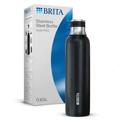 Imagen de Brita Botella de acero inoxidable para sodaTRIO (0,65 L), color negro