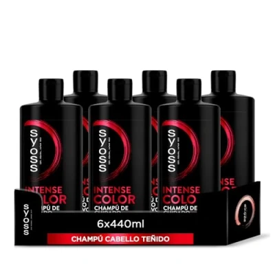 Imagen de Syoss Champú para pelo teñido o con mechas color 6uds de 440Ml (2.640ml) Protege la intensidad del hasta 12 semanas Cabello como recién salido peluquería