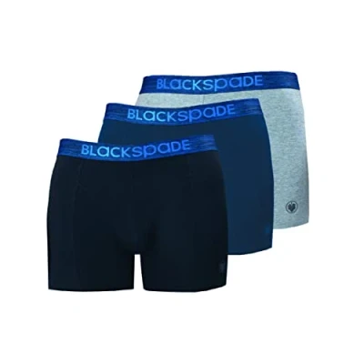 Imagen de Blackspade 3 PACK Modern Basics Culotte, Hombre, Talla: Medium, Grau meliert navy schwarz