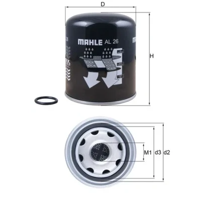 Imagen de MAHLE ORIGINAL AL 26 Cartucho del secador de aire, sistema aire comprimido RENAULT TRUCKS: Magnum, Premium 2, Midlum