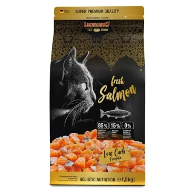 Imagen de Leonardo Fresh Salmon [1,5 kg] Alimento para Gatos seco con un 85% de Carne Fresca Completo Adultos Todas Las Razas a Partir 1 año Edad