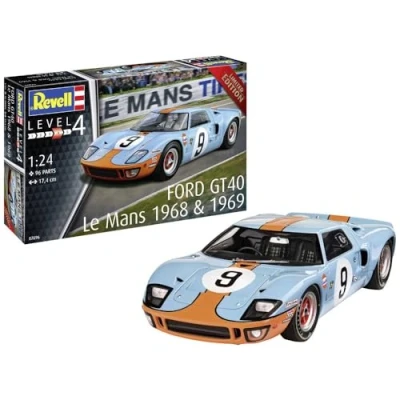 Imagen de Revell 07696 Limited Edition Scale Hombre Vell Ford GT 40 Le Mans 1968 Edición Limitada Kit de Modelo Escala 1:24, Color sin barnizar