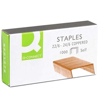 Imagen de Q Connect Grapas N║ 22/6 Cobreadas Caja De 1000