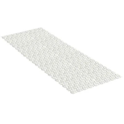 Imagen de Tatay Alfombra de Bañera Antideslizante PVC con Ventosas, Resistentes a Moho y Microbios, Anti Bacteriano, Diseño Piscis, Blanco Pergamón. Medidas 97 x 36 cm