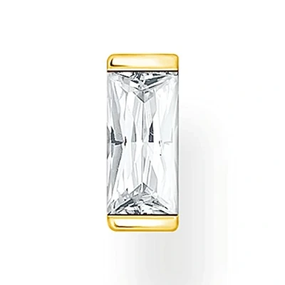 Imagen de THOMAS SABO Pendientes Individuales con Piedra Blanca y Plata Chapada en Oro H2185 414 14, Amarillo