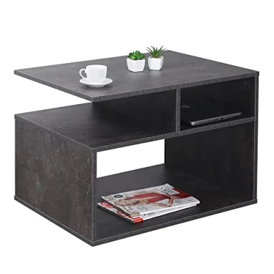 Imagen de RICOO Mesa de Centro Salon 69 x 50 cm WM095 BG Sofa Auxiliar Gris Cemento