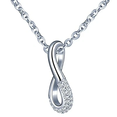 Imagen de Infinite U Collar con colgante de plata ley 925 circonita cúbica para mujer y niña,