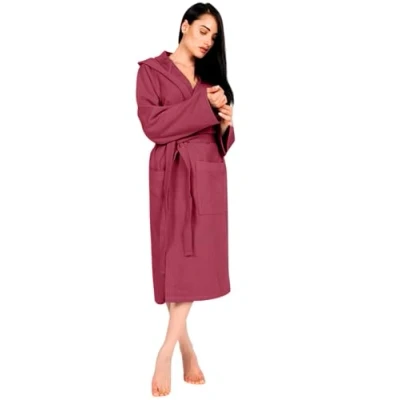 Imagen de o day Renato Balestra Albornoz de microfibra para hombre y mujer, ahorra espacio, unisex, con capucha, bolsillos cinturón, ideal viajes, piscina, gimnasio, ligero suave, burdeos, XL
