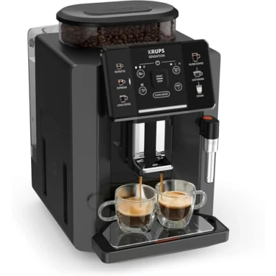 Imagen de Krups Cafetera Automática Sensation C50 Potencia 1450W, fácil uso, 5 tipos bebidas, 15 bares, mantenimiento, alertas lumínicas, cómoda limpieza, ajustes personalizados, boquilla vapor, EA9108