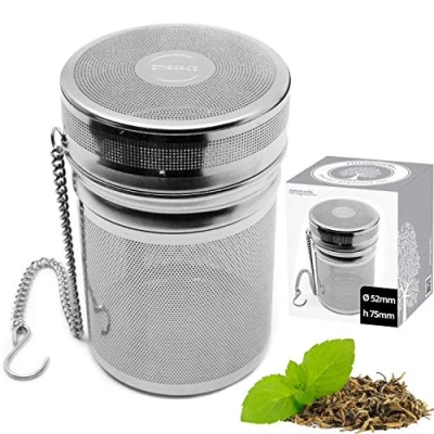 Imagen de amapodo Huevo de té para suelto grande colador fino tetera filtro acero inoxidable malla fina reutilizable