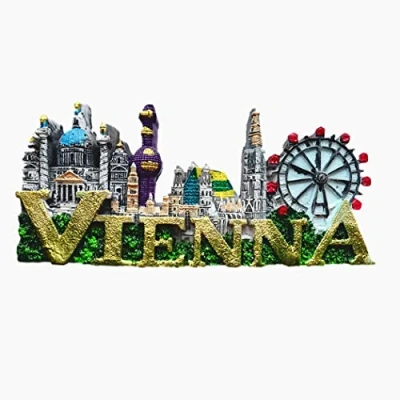 Imagen de imán 3D para nevera de Viena, Austria, decoración del hogar y la cocina, magnético regalo recuerdo viaje