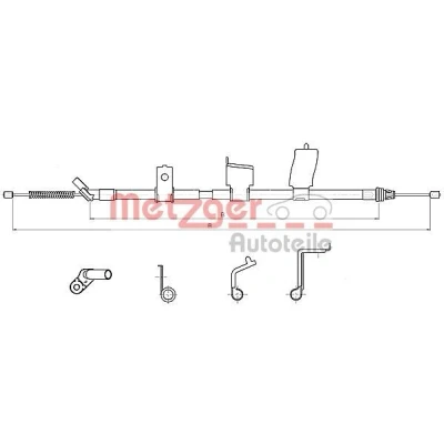 Imagen de METZGER 17.0325 Cable de Freno Mano Atrás izquierda 1703/1523 COFLE NISSAN: Qashqai / Qashqai+2 I
