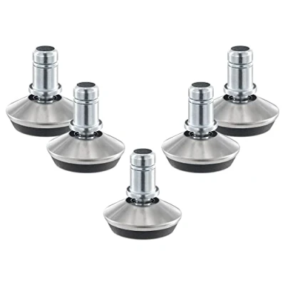 Imagen de kwmobile Patas fijas para silla de oficina Set 5x tacos sin ruedas sillas escritorio gaming con base anti arañazos Perno Ø 11 mm Plata