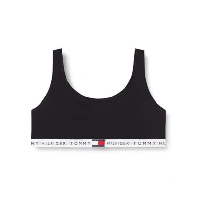 Imagen de Tommy Hilfiger Sujetador Bralette Mujer Unlined con Logotipo en la Cintura, Negro (Black), M