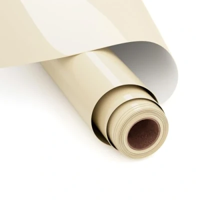 Imagen de Vinilo Textil Termoadhesivo,Marfil HTV Película de 30 x 365 cm Rollo Transferencia Calor Vinilo, Termoadhesivo para Cricut y Silhouette Cameo (Marfil)