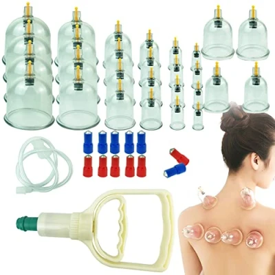 Imagen de 24 tazas de ahuecamiento Biomagnético Terapia china tradicional Sistema Sacar al vacío Kit vacío/Masaje chino Conjunto médico Aspiración acupuntura