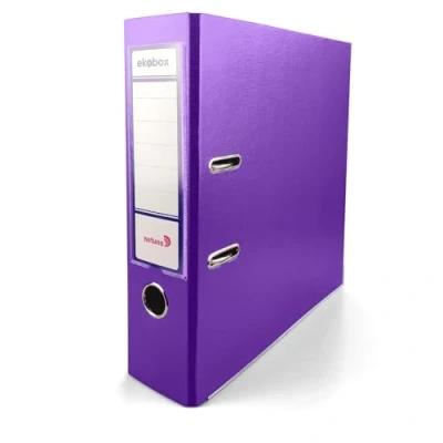 Imagen de Netuno 1x Ekobox Archivadores color morado 2 anillas 8 cm A4 organizador ancho de cartón para oficina estanterías carpetas escritorio despacho