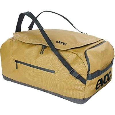 Imagen de EVOC Duffle Bag 100 Bolsa de Viaje y Equipamiento Impermeable (Correa extraíble, Bolsillo Exterior Separado, Uso Universal, Incl. integrada, sin PVC, Impermeable), Curry/Negro