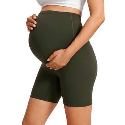 Imagen de CRZ Yoga Womens Butterluxe Maternity Shorts Pantalones Cortos para Embarazadas 15cm Verde Oliva 42