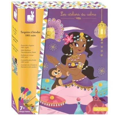 Imagen de Janod From 7 years old Creative Sequin Kit to Embroider One Thousand and Nights Les Ateliers du Calme Dexterity Concentration J07823