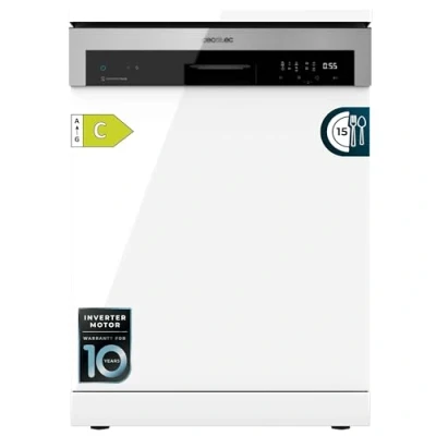 Imagen de Cecotec Lavavajillas 60cm Independiente Bolero Aguazero 6500 C. 15 Cubiertos, 3ª Bandeja, 6 Programas con Dual Zone Wash, Dry+, Auto Open, Media Carga, Comienzo Diferido, Motor Inverter Plus