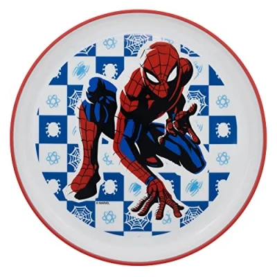 Imagen de Plato infantil reutilizable bicolor con base antideslizante de Spider man