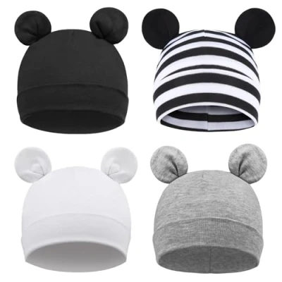 Imagen de DRESHOW 4 PCS Bebé Beanie Sombrero Recién Nacidos Niño Pequeño para Bebés Niños Gorros