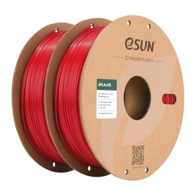 Imagen de eSUN PLA+ Filamento 1.75mm, de Alta Velocidad Precisión Dimensional +/ 0.03mm, 1KG por Carrete, 2 Carretes para Impresoras Velocidad,Rojo Oscuro+Rojo Oscuro