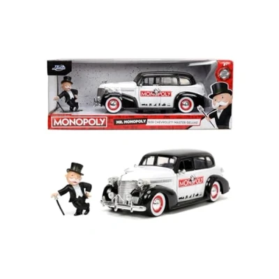 Imagen de Jada Coche 1939 Chevy Master de Mr Monopoly, Escala 1:24, Hecho en Metal, Incluye Figura Mr. Puertas, Capó y Maletero se Abren, Coleccionismo (253255048)