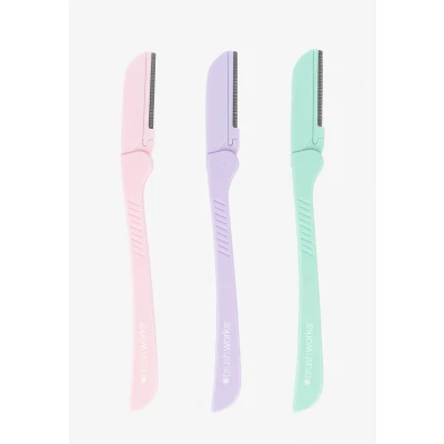 Imagen de Brushworks Maquinilla de afeitar precisión para cejas, pastel (paquete 3)
