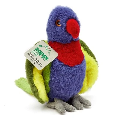 Imagen de Zappi Co Peluche 100% Reciclado de Lori arcoíris (21cm Largo) Suave, Mullido, ecológico, colección Animales para recién Nacidos Primer Hijo